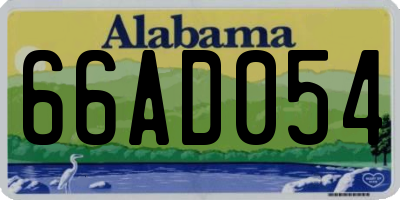 AL license plate 66AD054