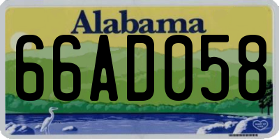 AL license plate 66AD058