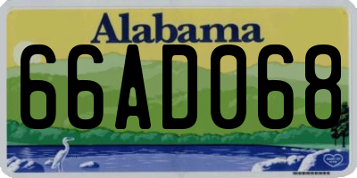 AL license plate 66AD068