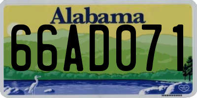 AL license plate 66AD071