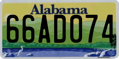 AL license plate 66AD074