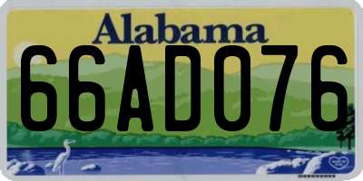 AL license plate 66AD076