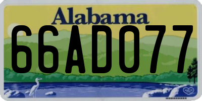 AL license plate 66AD077