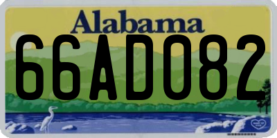 AL license plate 66AD082