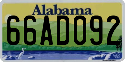 AL license plate 66AD092