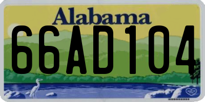 AL license plate 66AD104