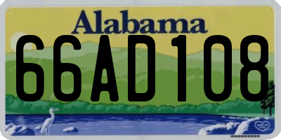 AL license plate 66AD108
