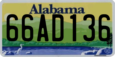 AL license plate 66AD136