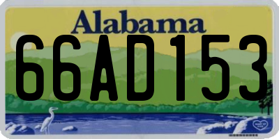 AL license plate 66AD153
