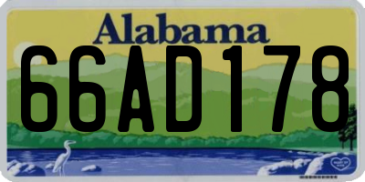 AL license plate 66AD178