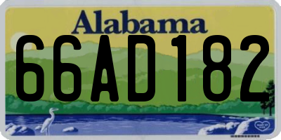 AL license plate 66AD182