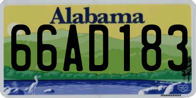 AL license plate 66AD183