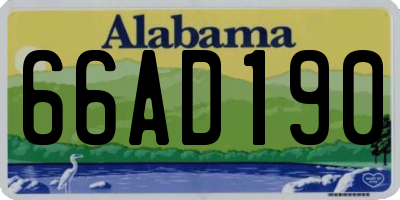 AL license plate 66AD190