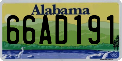 AL license plate 66AD191