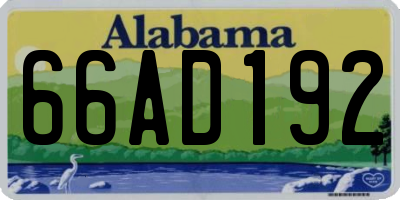 AL license plate 66AD192