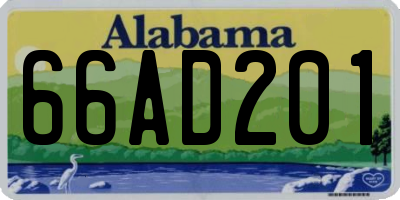 AL license plate 66AD201