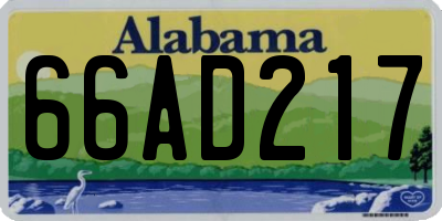 AL license plate 66AD217