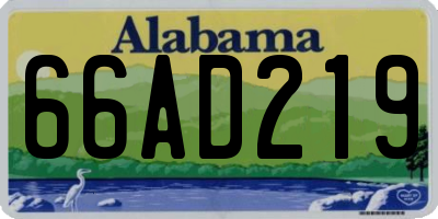 AL license plate 66AD219