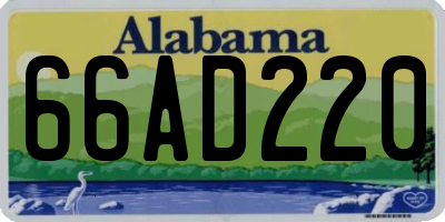 AL license plate 66AD220