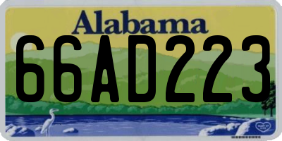 AL license plate 66AD223