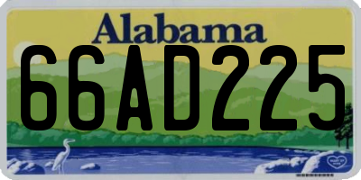 AL license plate 66AD225