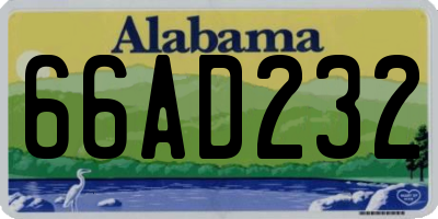 AL license plate 66AD232