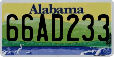 AL license plate 66AD233