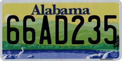 AL license plate 66AD235