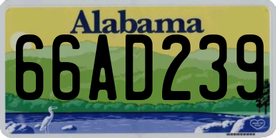 AL license plate 66AD239