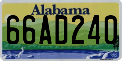 AL license plate 66AD240
