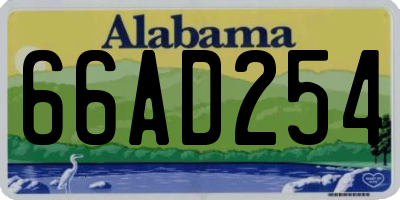 AL license plate 66AD254