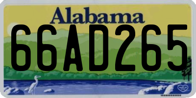 AL license plate 66AD265