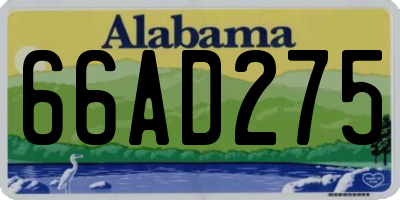 AL license plate 66AD275