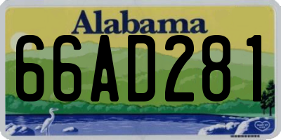 AL license plate 66AD281