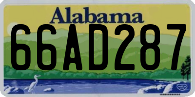 AL license plate 66AD287
