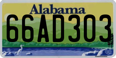 AL license plate 66AD303