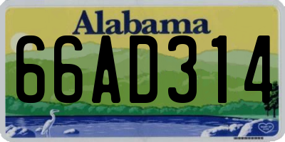 AL license plate 66AD314