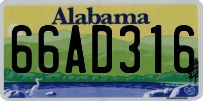 AL license plate 66AD316