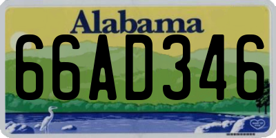AL license plate 66AD346