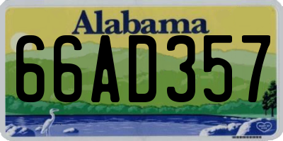 AL license plate 66AD357