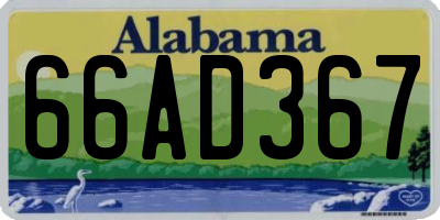 AL license plate 66AD367