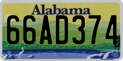 AL license plate 66AD374