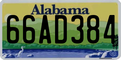 AL license plate 66AD384