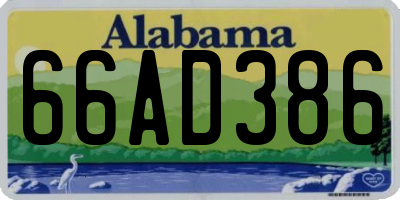 AL license plate 66AD386