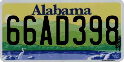 AL license plate 66AD398