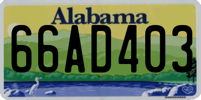 AL license plate 66AD403