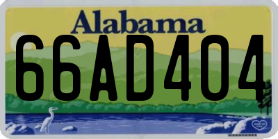 AL license plate 66AD404