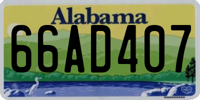 AL license plate 66AD407