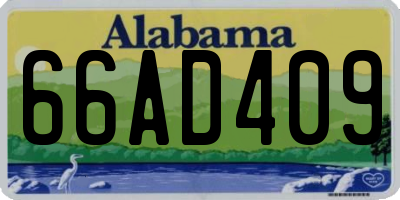 AL license plate 66AD409