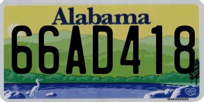 AL license plate 66AD418